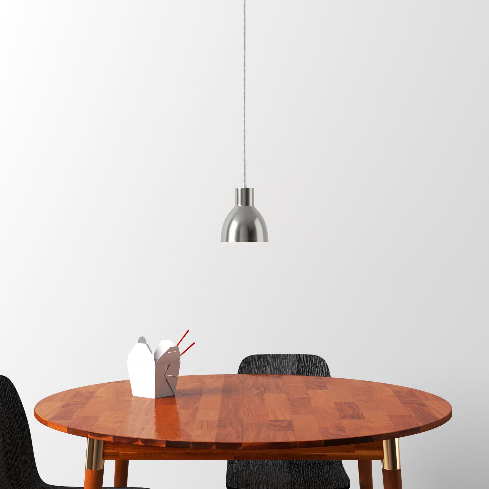 Wava Dimmable Single Light Pendant, Satin Nickel