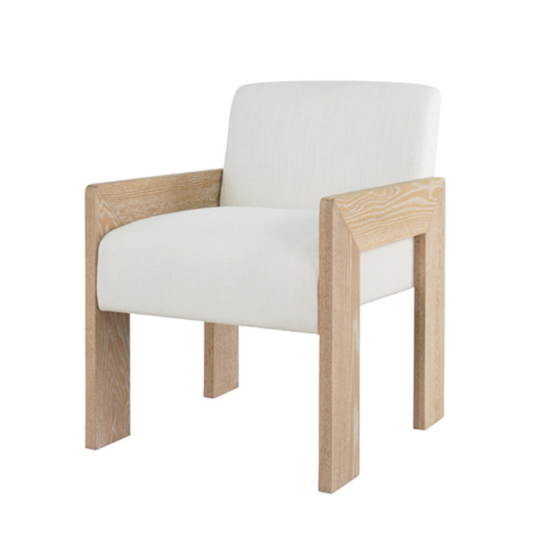 Astor Linen Armchair, Cerused Oak