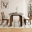 4 - Person Gray + Nut-brown Rectangular Sintered Stone + Solid Wood Dining Table Set-125206617