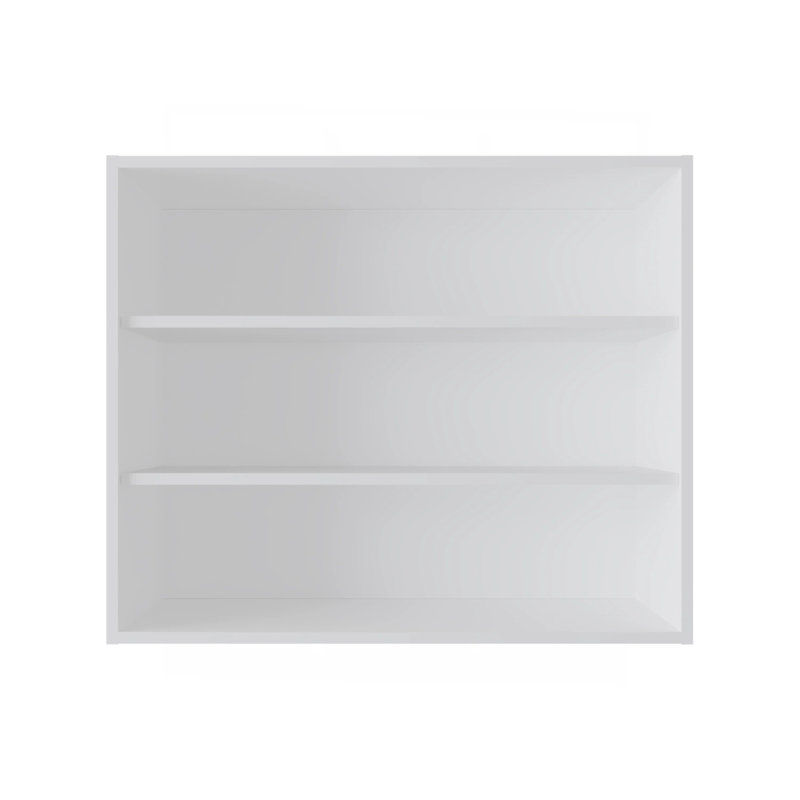 White Wall Cabinet With Open Storage, White