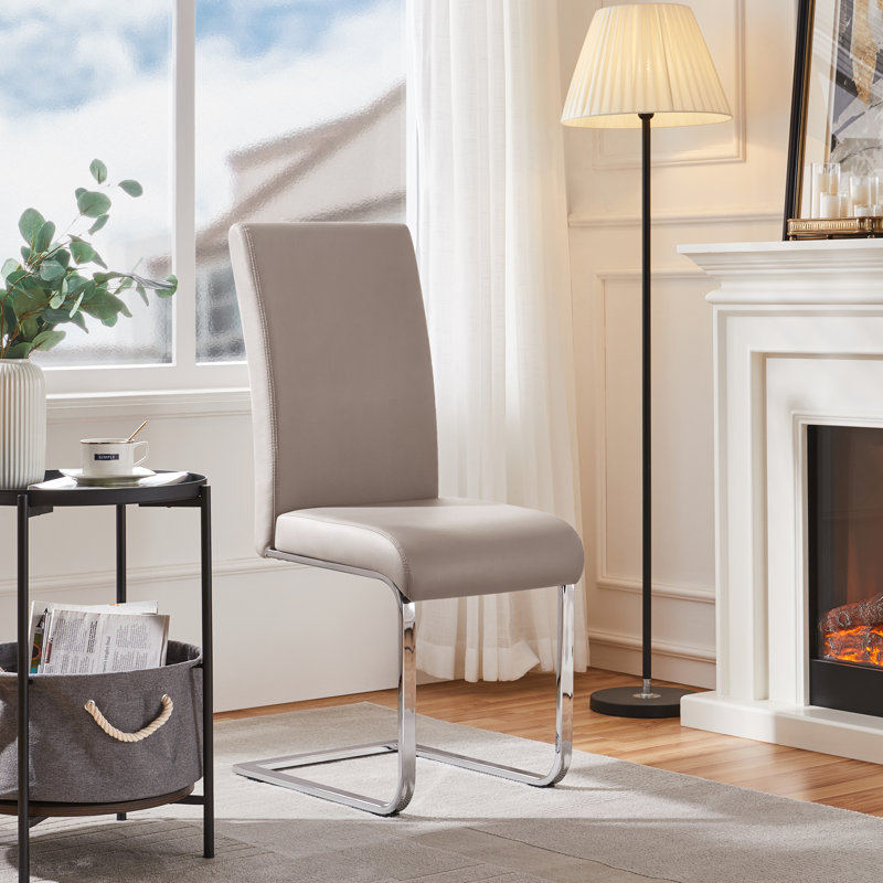  Upholstered Dining Chair, Light Brown