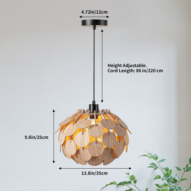 Luminaires suspendus en forme de pomme de pin en bois rétro vintage Cordrey pour chambre à coucher