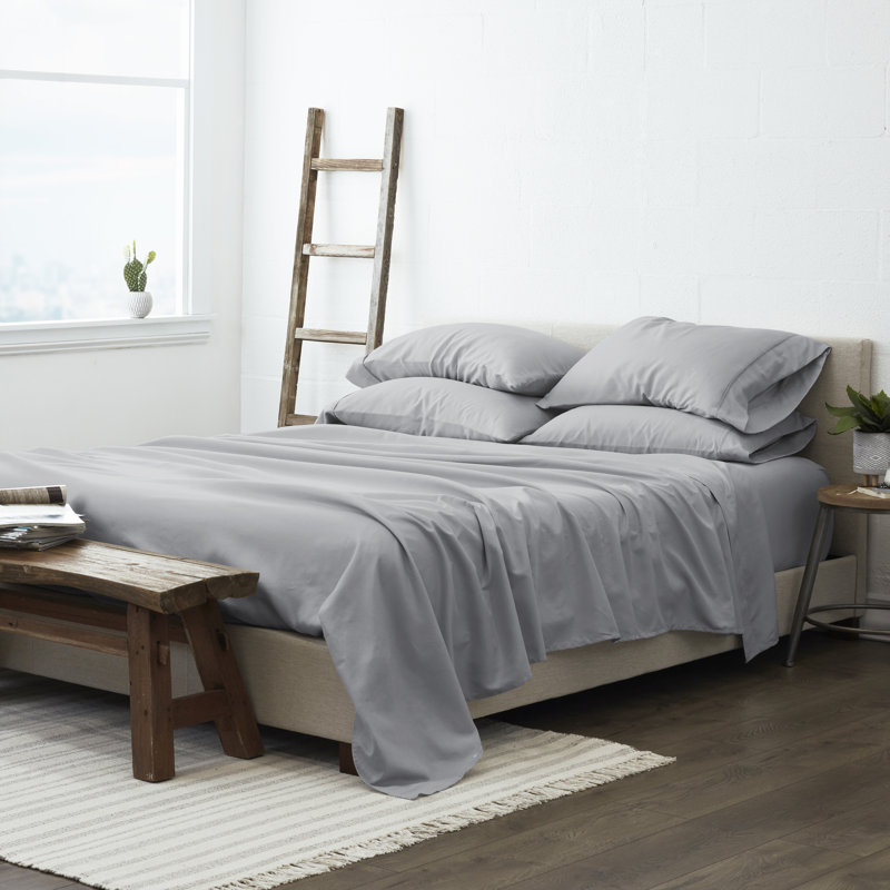 Archimedes Microfiber Sheet Set, Twin, Light Gray