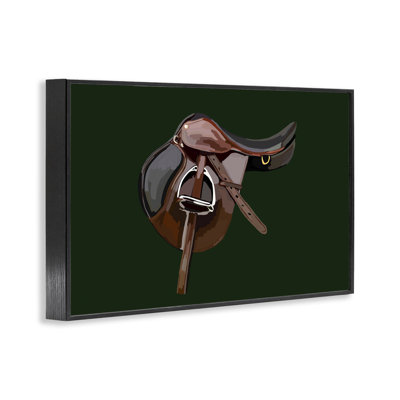 Western Horse Saddle Framed Giclee Art by Amelia Noyes