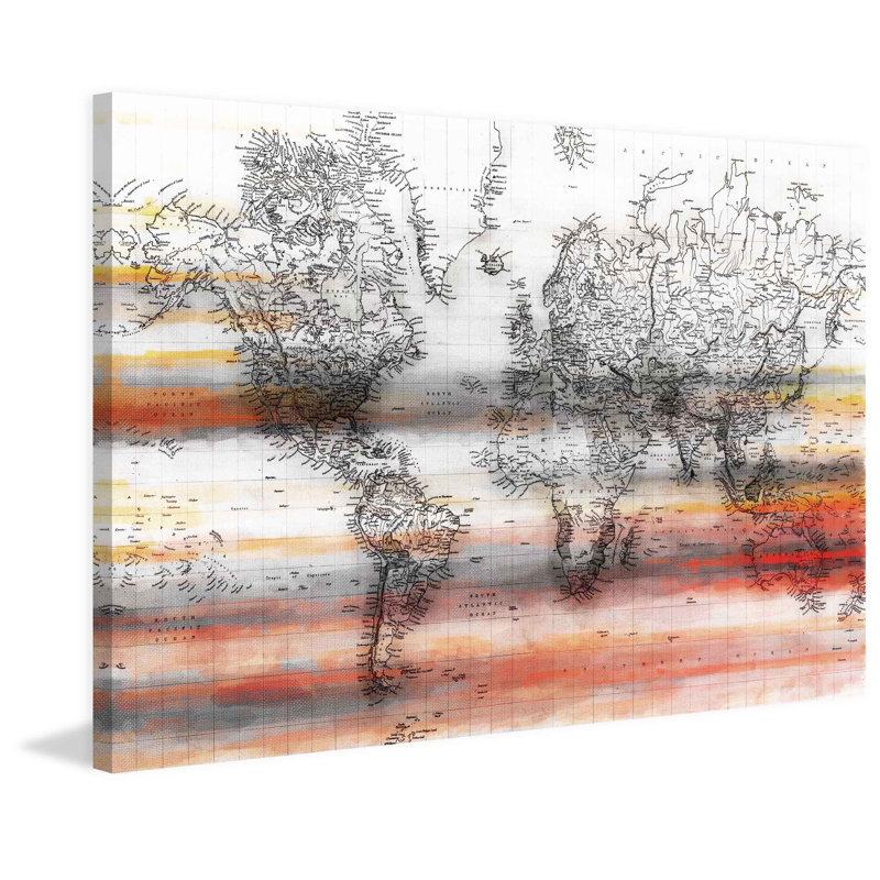 Marmont Hill Maailma par Art Collective - impression sur toile tendue, H 16 po x l 24 po x 1,5 po
