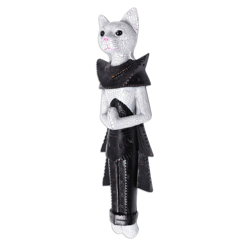 Figurine de chat Daryanani Palace, Blanc / Noir