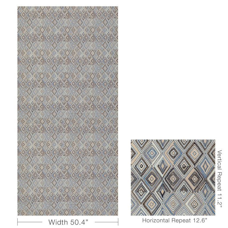 Breckenridge Bowen Embroidery Fabric, Denim