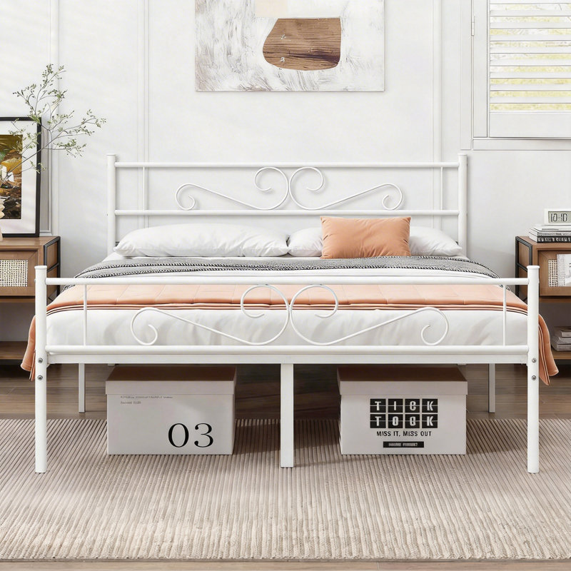 YT Bed Frame, Double (4'6), White