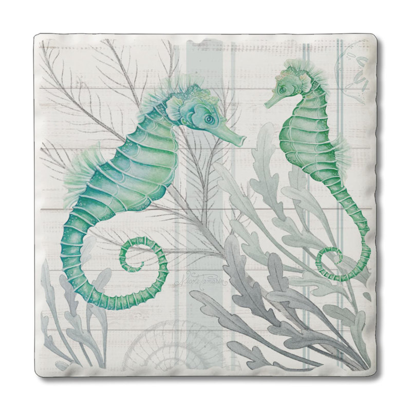 Sous-verre simple à motif de losanges Seahorse Créez votre propre ensemble