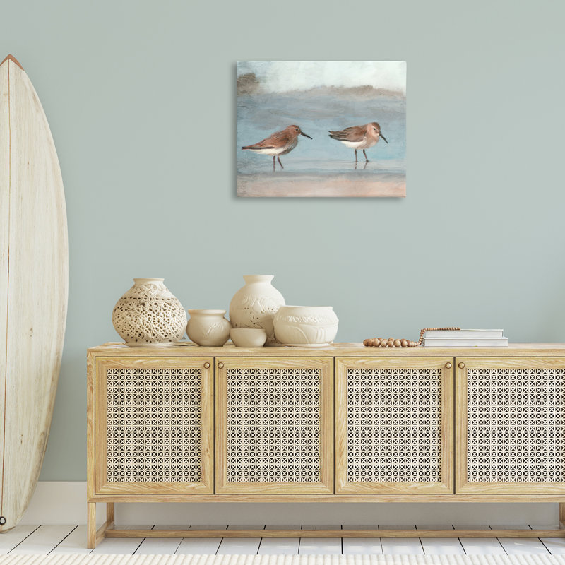 «Little Two Sandpiper pair», art mural par Kim Allen, 24" H x 30" W