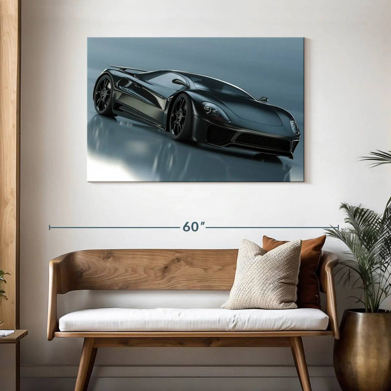 Mehar noir brillant Supercar, H 30 po x l 45 po