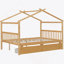 Cadre de lit, lit en bois avec tiroirs de rangement-625420610