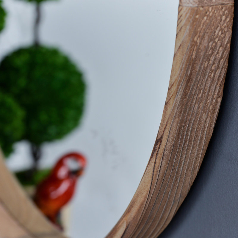 28 "Miroir rond en bois, miroir mural pour la salle de bain