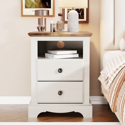 End Table with Charging Station and 2 Drawers