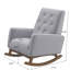 Chaise berçante en tissu et bois massif-678192587