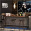 Console extra longue 70,9 po avec prises de courant et ports USB, table de canapé étroite derrière le canapé, table de bar de hall d'entrée industrielle avec station de charge pour le salon, couloir, brun rustique