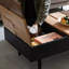 Table basse rectangulaire en bois massif noir-110405210