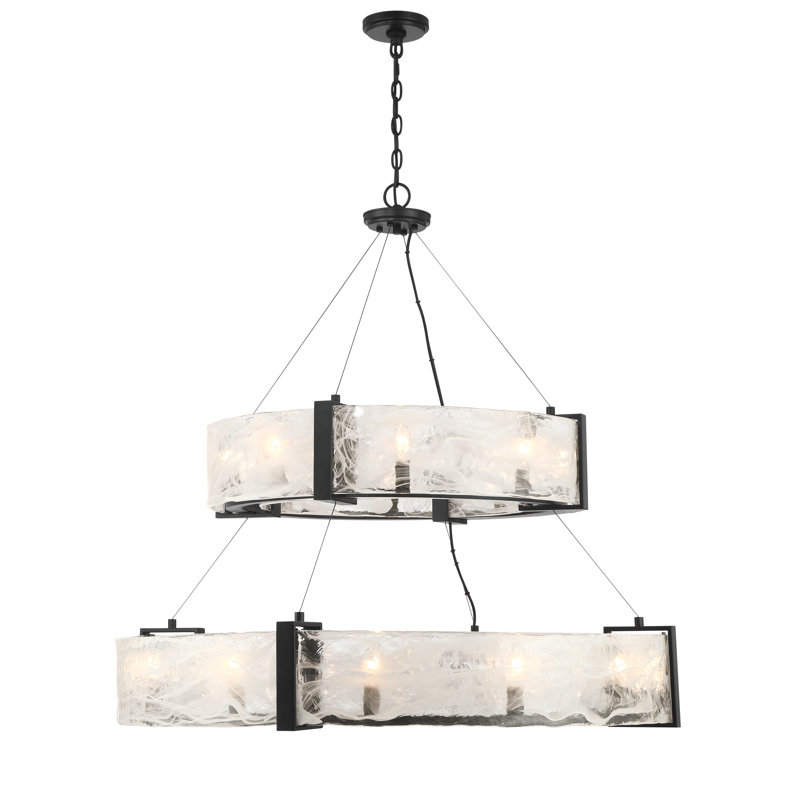 Cloud Break 20 - Light Steel Chandelier