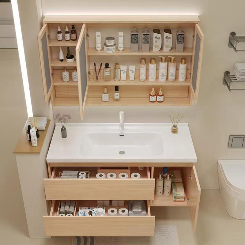Modern simple log Vanitie bathroom cabinet