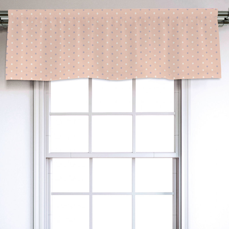 Sateen Polka Dots Ruffled Window Valance
