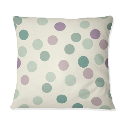 Coussin décoratif vert à pois verts - mauve