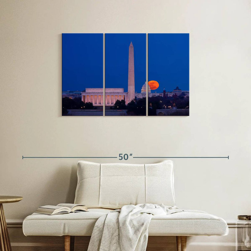 Sireci Harvest Moon Over Washington DC, 24" H x 38" W