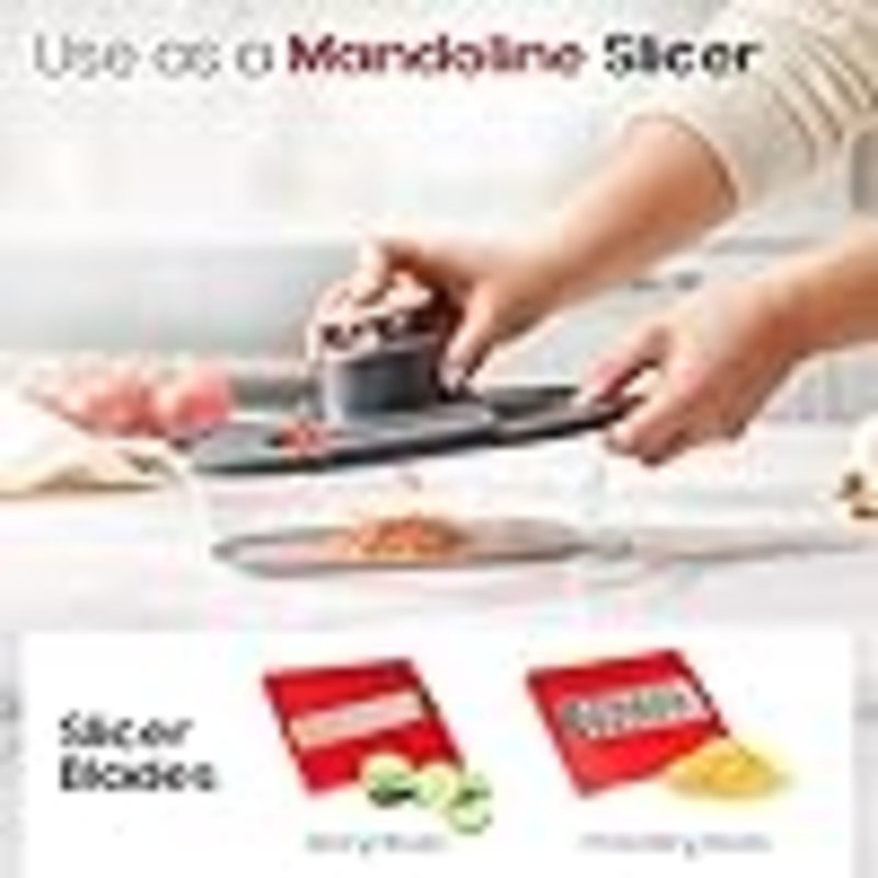Vegetable Chopper And Mandoline Slicer For Kitchen With 4 Blades, Scraper And Container, ALL In 1 Sharp Veggie Chopper Vegetable Cutter, French Fry Cutter, Onion, Fruit, Salad, Potato