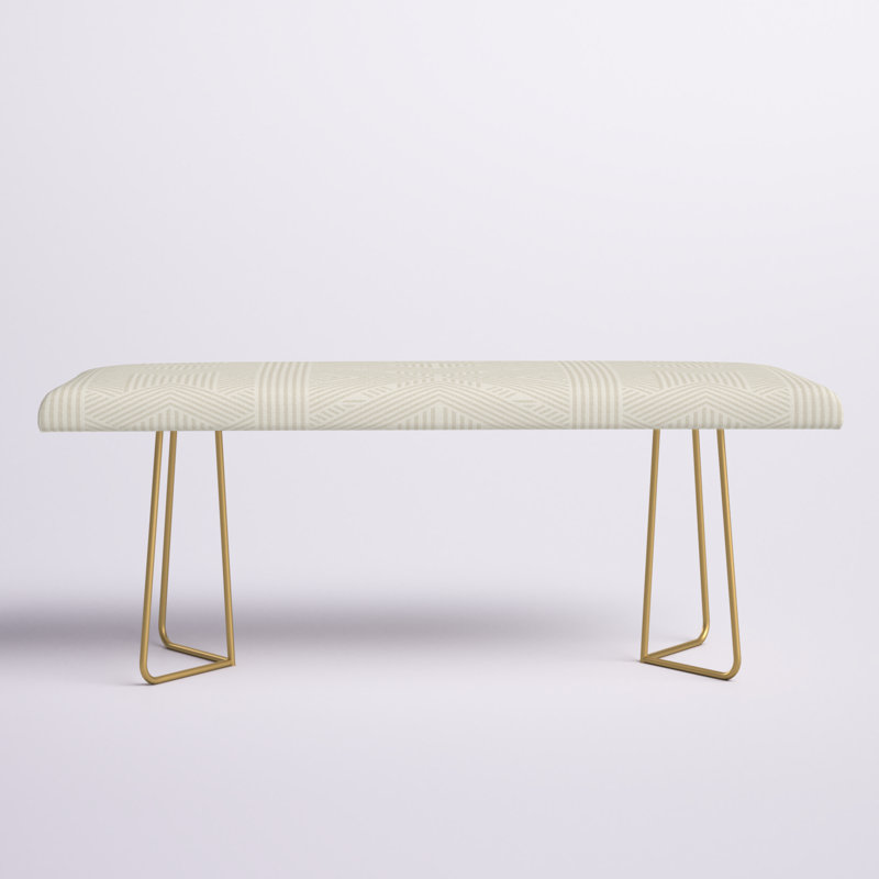 Banc rembourré Rudd, Beige / couleur unie