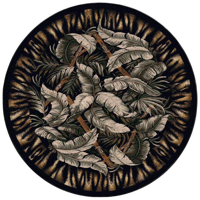 Tapis floral Jungle Fever, Rond 7 pi 7 po