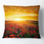Champ de coquelicots sous le soleil ardent - Coussin imprimé abstrait-30628674-30628678