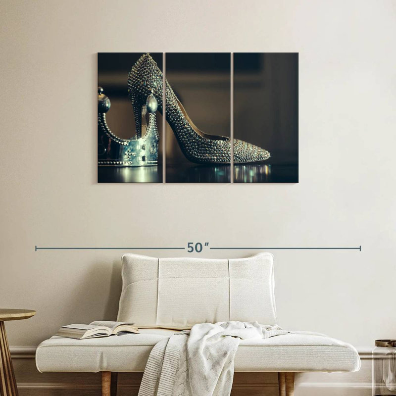 Shuttleworth Silver High Heels, 24" H x 38" W