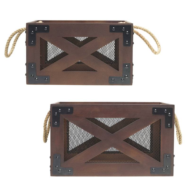 Nesting Wooden Storage Crates