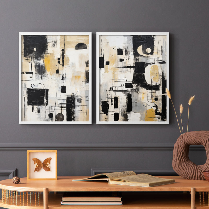 ABSTRACT Series CCCCLXXIX - Reproduction encadrée de qualité supérieure - prêt à être accroché - aucun clou requis - aucun clou requis