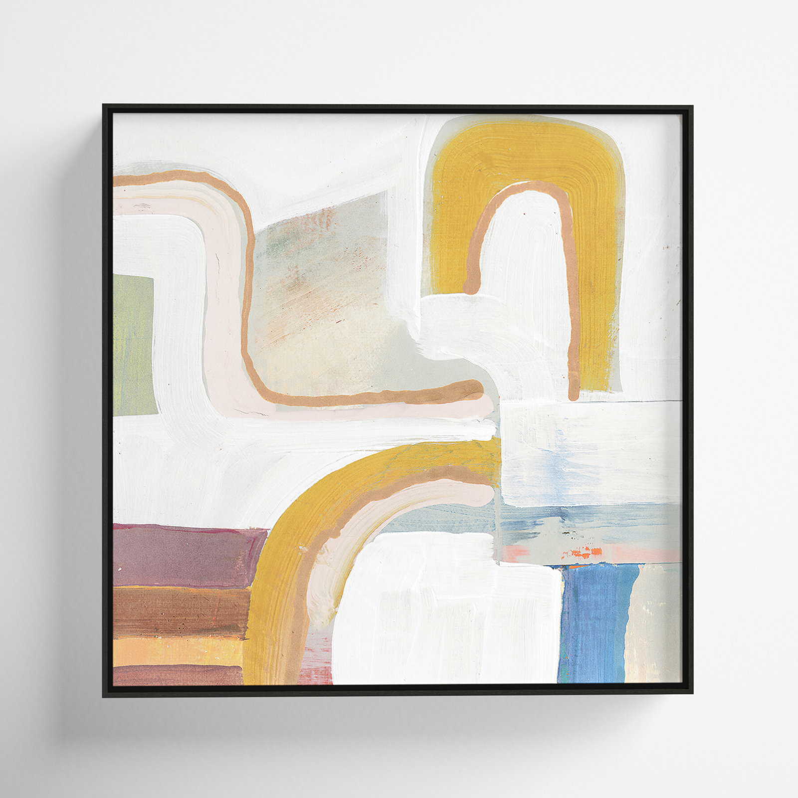 Copeland "Together Again I" Painting by Cartissi, 17.5" H x 17.5" W, Black