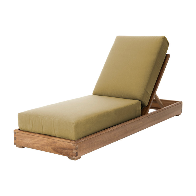 Chaise longue d'extérieur en teck Starlita, Beige antique