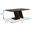 Table de salle à manger contemporaine 71,6 po, espresso
