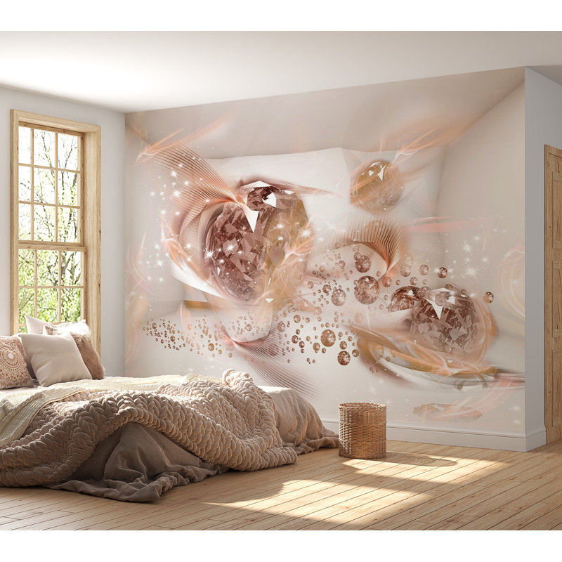 Papier peint adhésif Clearwater, Rose, L 115 po x L 82 po