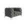 Chesterfield Armchair  with Silver Metal Legs