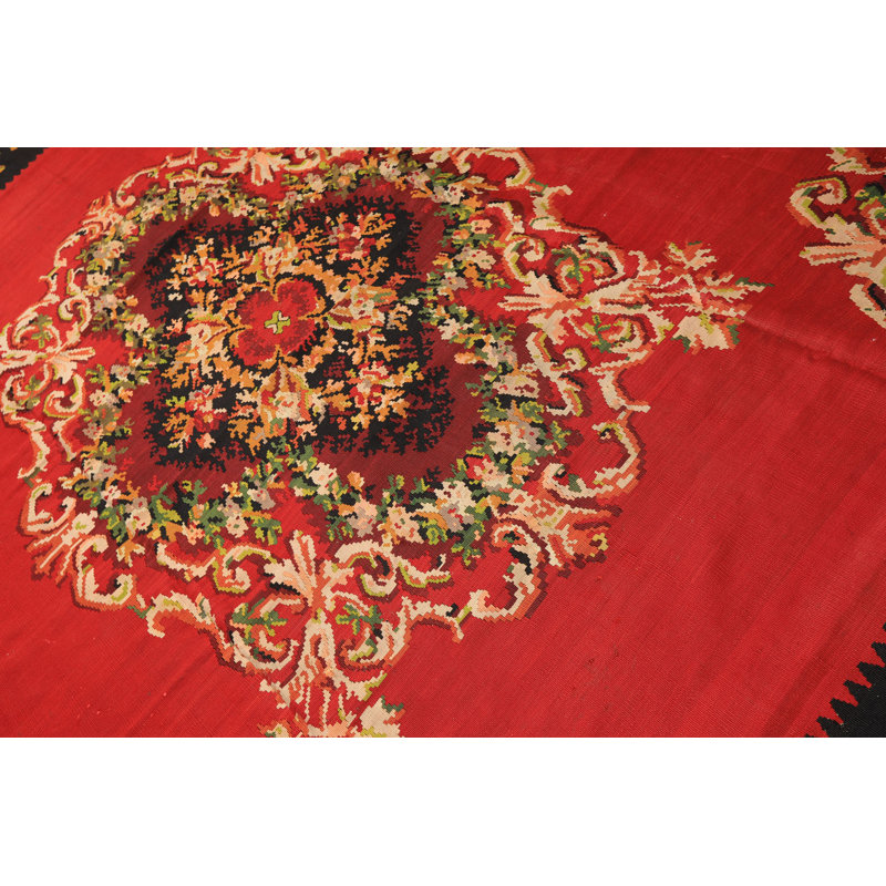 Tapis kilim turc traditionnel en laine tissé à la main 9 pi 6 po x 11 pi 9 po