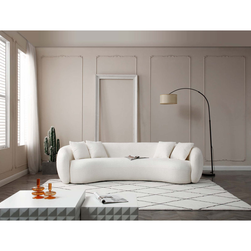 Canapé modulaire 102 pouces 5 places Boucle, Blanc