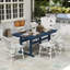 Table de jardin rectangulaire en PEHD, résistante aux intempéries, avec trou pour parasol. Idéal pour terrasse, bord de piscine, balcon, jardin et cuisine.-1213756893