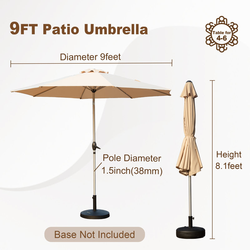 Parasol de marché 105,51 po Jizelle, Beige