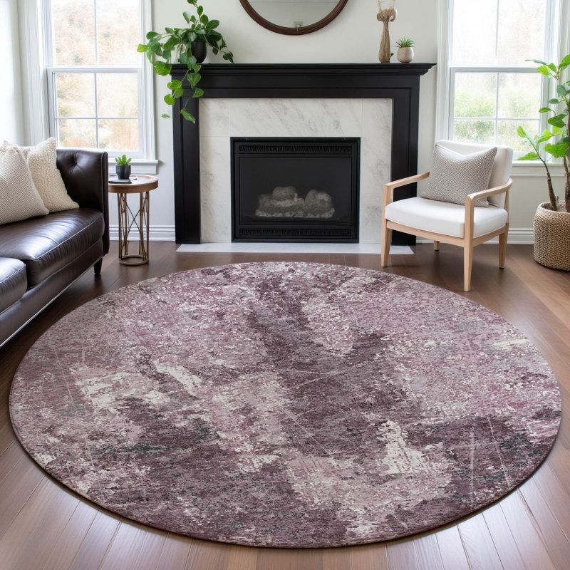 Premium Machine Washable Geers AMF1389 Modern Rug, Round 8'