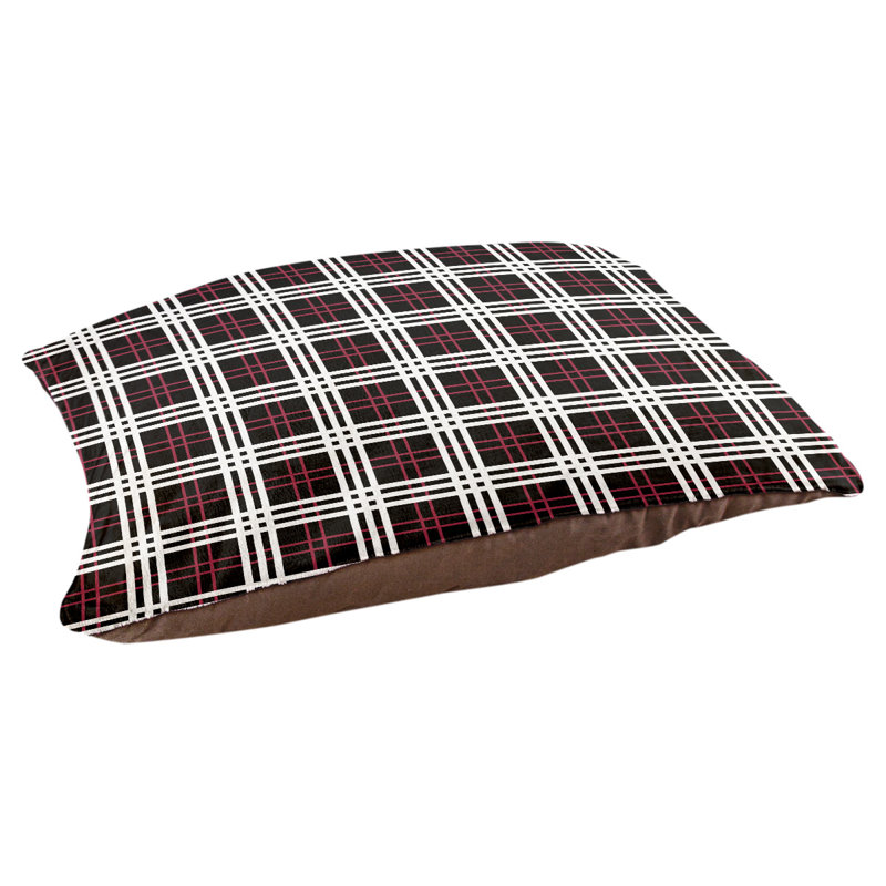 Lit pour chat rectangulaire Arizona designer, Moyen L 42,5 po x l 32,5 po, Noir/blanc/rouge, Utilisation intérieure seulement