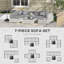 Ensemble de 7 meubles de patio avec coussins et table basse-718009620