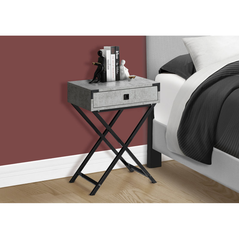 Jaela Side/End Table, Silver, Gray