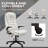 HOMCOM High Back Vibration Massage Office Chair With 6 Vibration Points, Heated Reclining PU Leather Computer Chair With Armrest And Remote, White-544346786