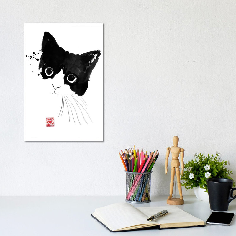 Impish Cat by Péchane - Painting on Canvas, Wrapped Canvas, 20.32 cm H x 30.48 cm W