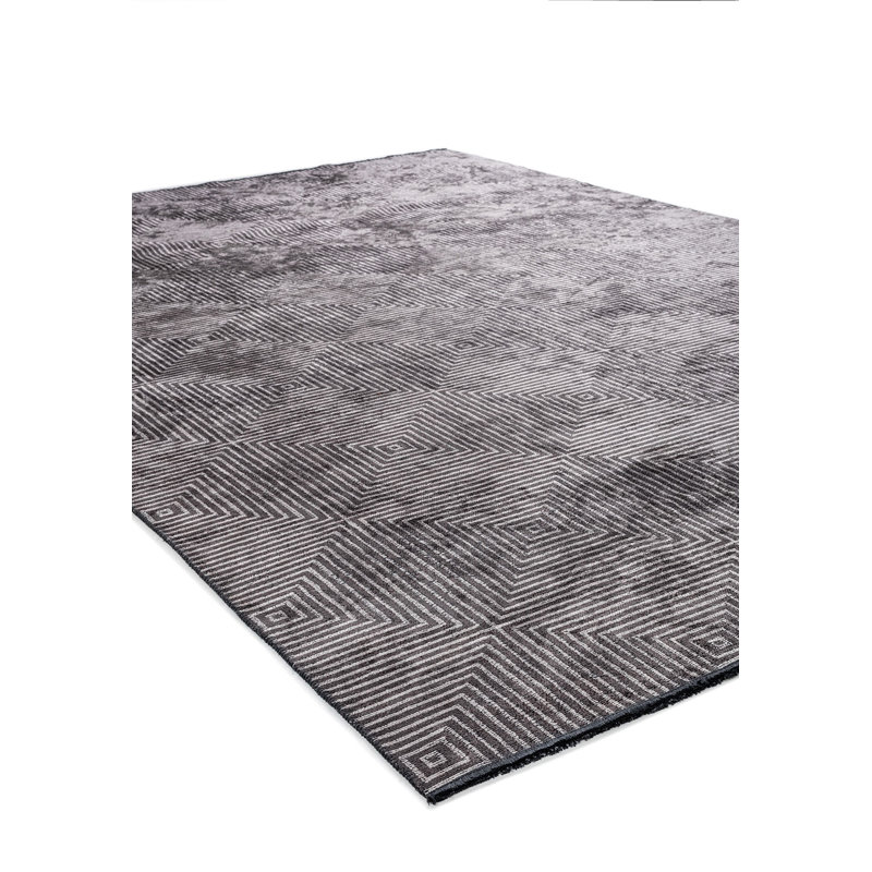 Contemporary Geometric Square Lines Area Rug, Rectangle 7'10" x 9'10"