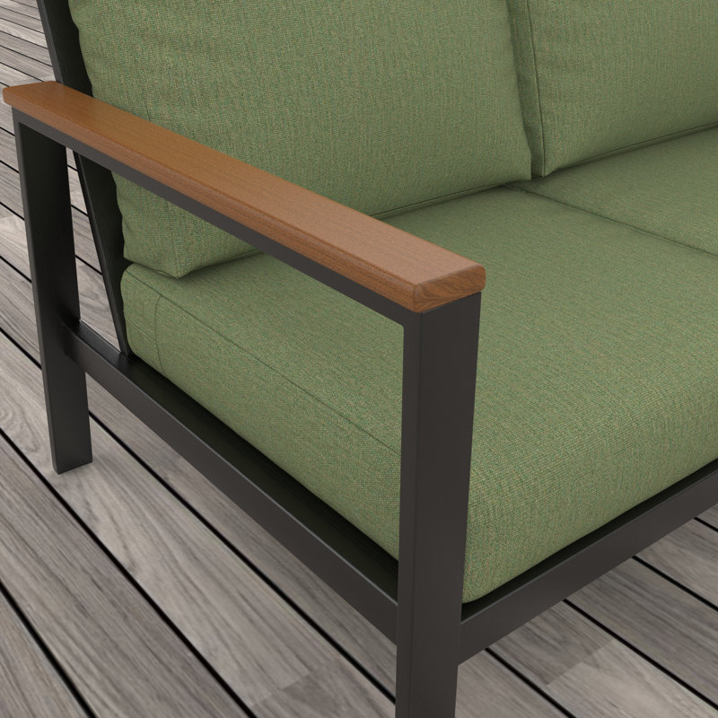 Townsend Loveseat with Sunbrella® Cushion, Sunbrella Calm Laurel, Brown